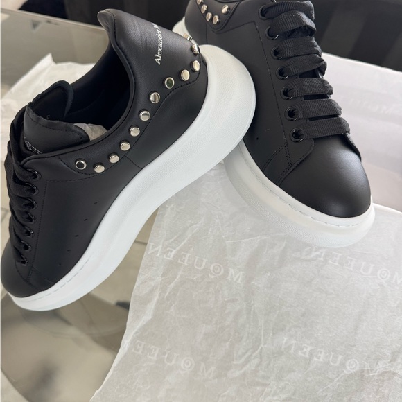 McQueenMen's Oversized Studded Leather Low-Top Sneakers
